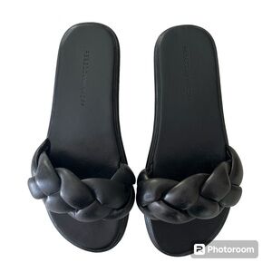 Rebecca Minkoff “Palma” Black Braided Slides Size 7